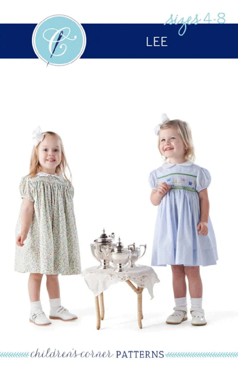 Patrón de vestido Lee para edades de 4 a 8 años