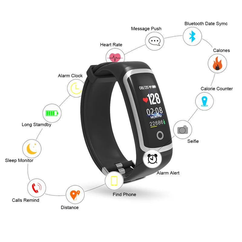 Lerbyee Fitness Tracker M4 Waterproof IP67 Blood Pressure Smart Bracelet Bluetooth Call Reminder Sport Wristband for iOS Android - Korvel