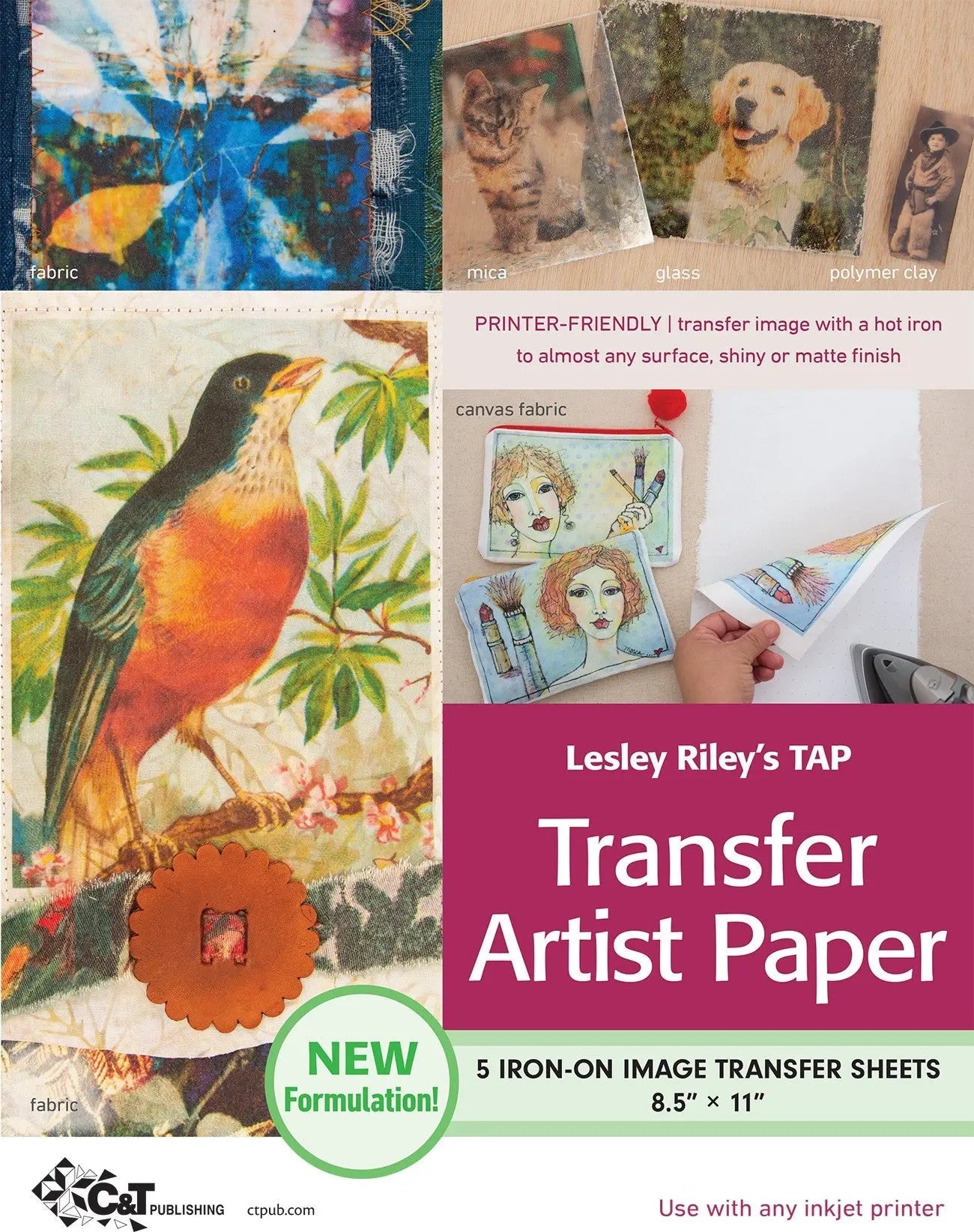 Papier de transfert artistique TAP de Lesley Riley - Pack de 5