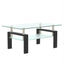 Mesa de café rectangular moderna de vidrio negro para sala de estar