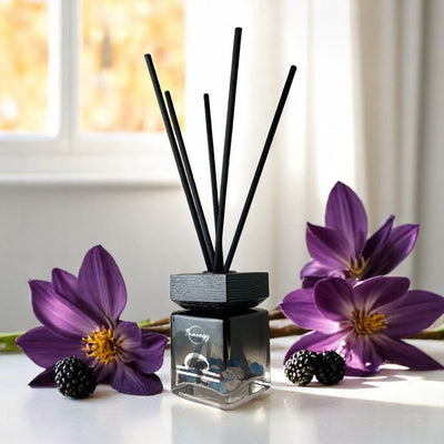 Libra Zodiac Crystal-Infused Reed Diffuser, Blackberry Saffron Aroma, 100ml - Korvel