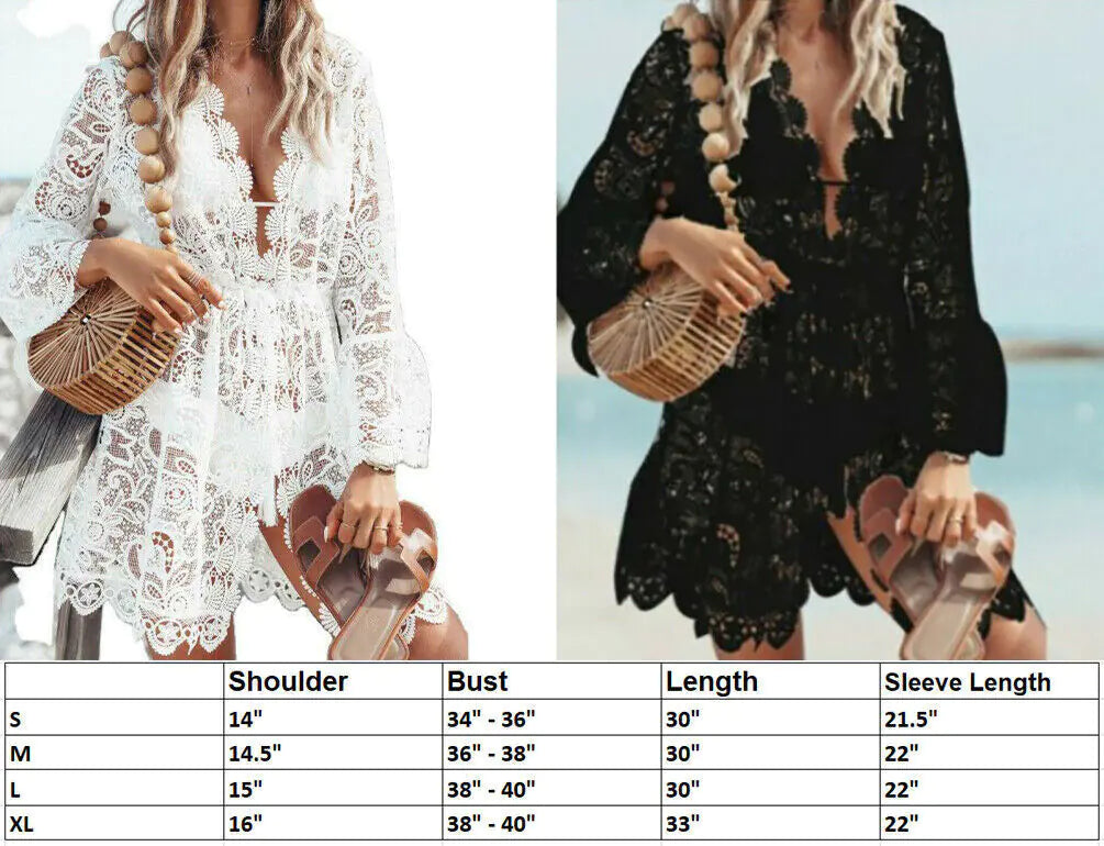 Couverture Maxi en Dentelle Boho pour Femmes - Maillots de Bain d'Été