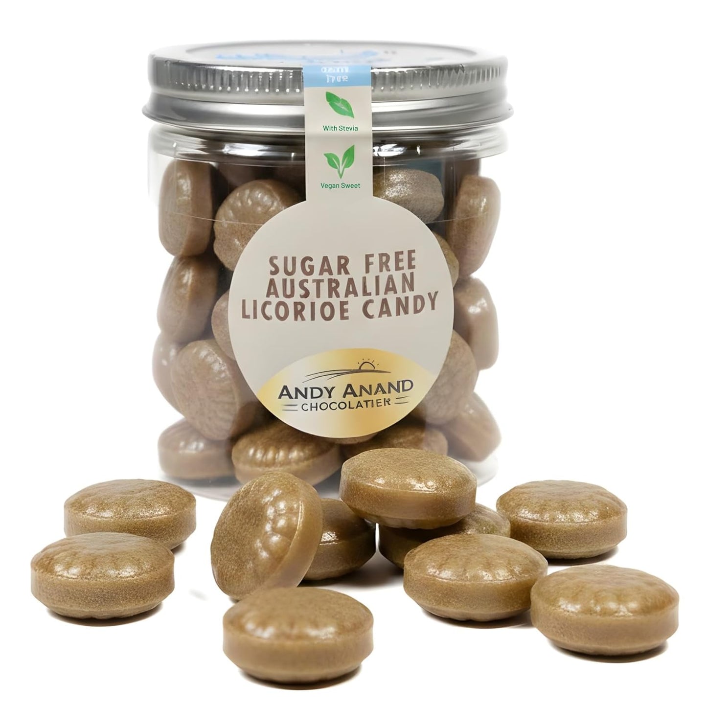 Caramelo Duro de Regaliz Australiano Sin Azúcar Andy Anand Chocolatier - 7 Oz