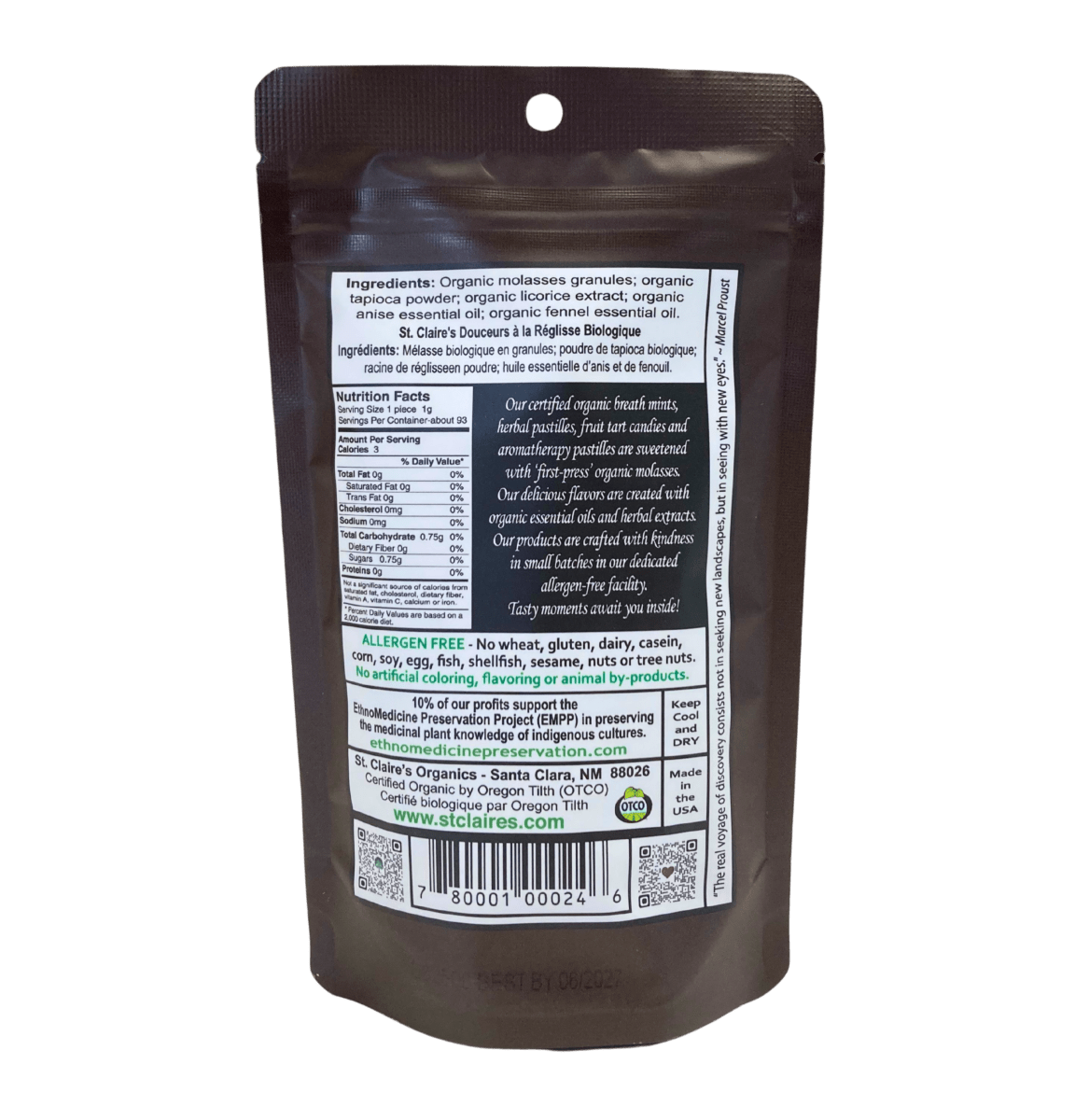 Organic Licorice Herbal Pastilles - 3 oz Delight - Korvel