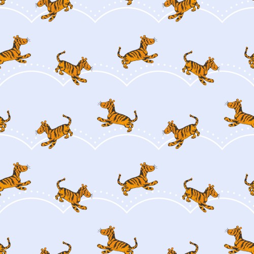 Light Blue Classic Winnie Tigers Cotton Fabric - 43"/44" Per Yard
