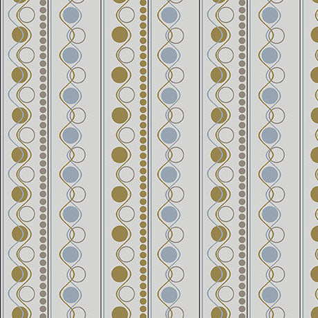 Tissu en coton à rayures géométriques gris clair moderne par yard