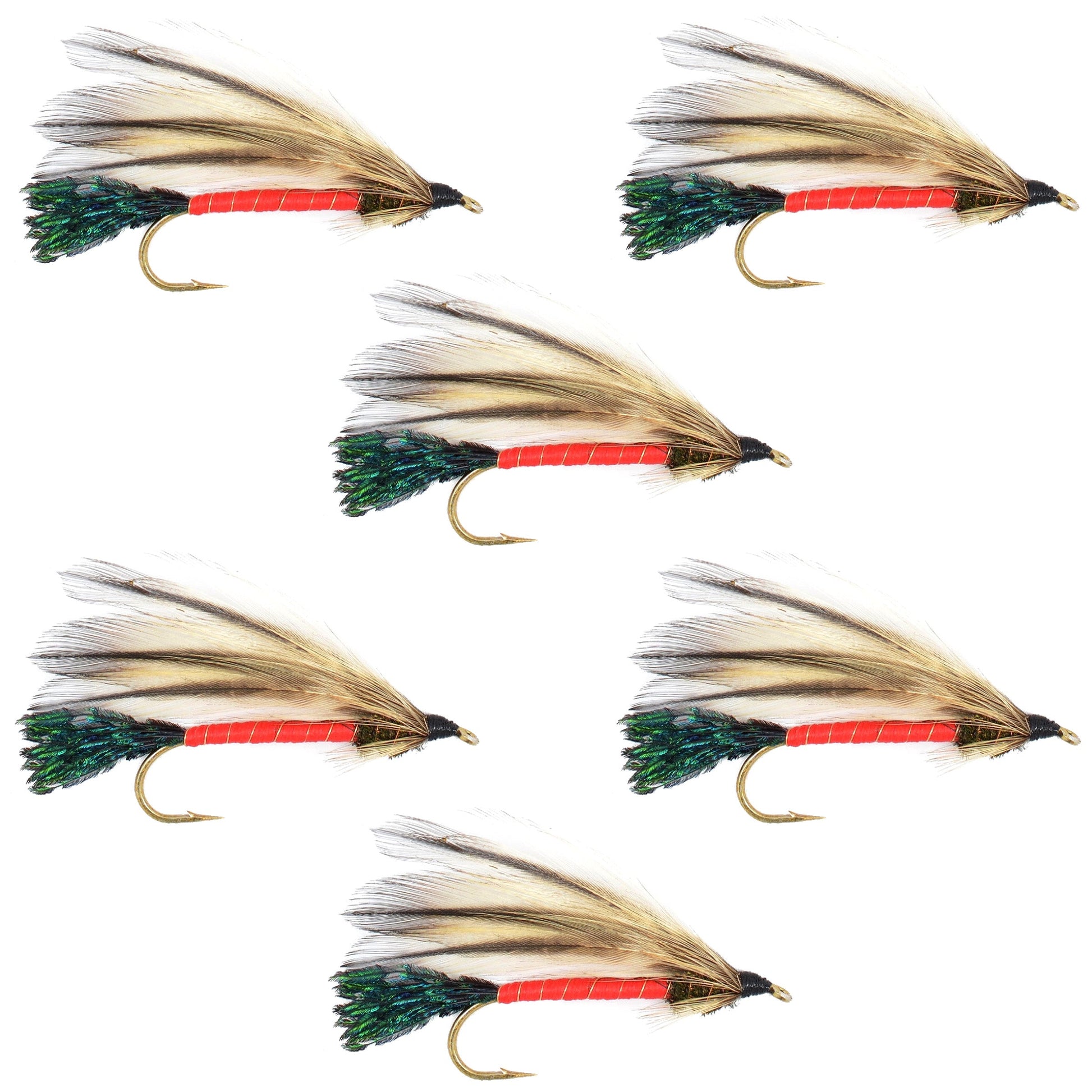 Premium Light Spruce Streamer Flies - 6 Pack - Size 4 Hooks - Korvel
