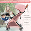 Carrito de bebé ligero con marco de aluminio - Rosa