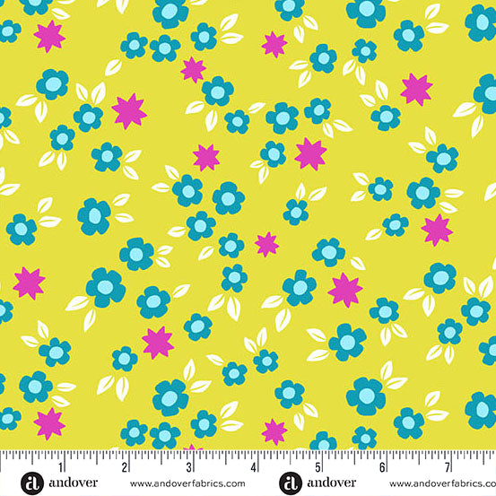 Tissu en coton Limeaid Starry Blooms Color Pop Playground