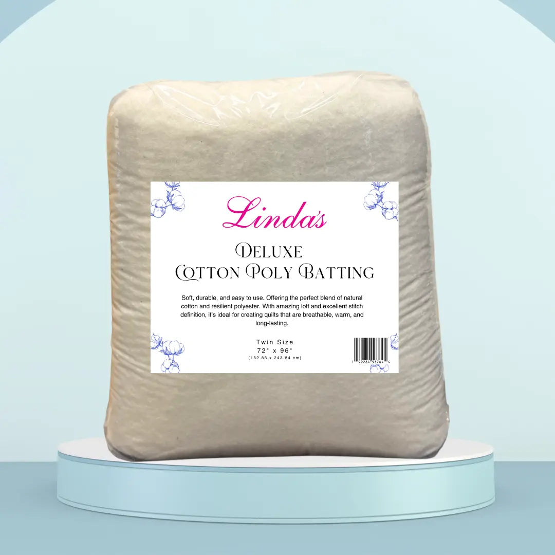 Batting en mélange coton/polyester deluxe de Linda - Paquet de 2 yards, taille jumeau