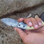 Premium Damascus Steel Folding Pocket Knife with Elegant Bone Handle - Korvel