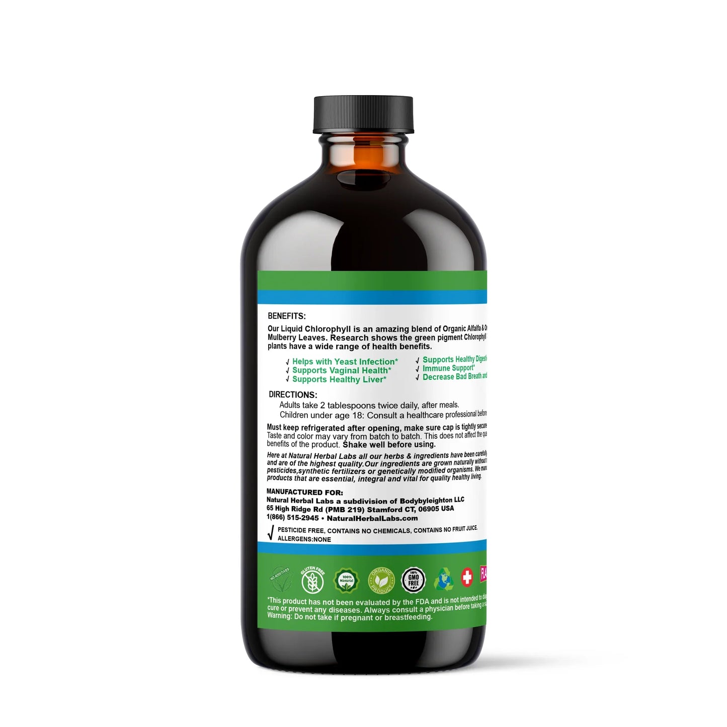 Chlorophylle Liquide Bio - Formule Alfalfa & Mûrier Blanc