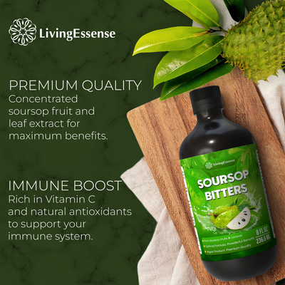Soursop Bitters Liquid with Soursop Leaves for Gut Health & Immune Boost - Korvel