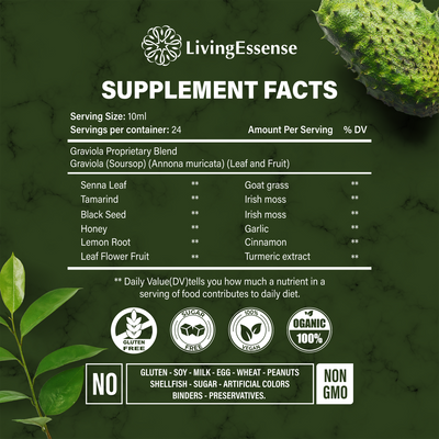 Soursop Bitters Liquid with Soursop Leaves for Gut Health & Immune Boost - Korvel