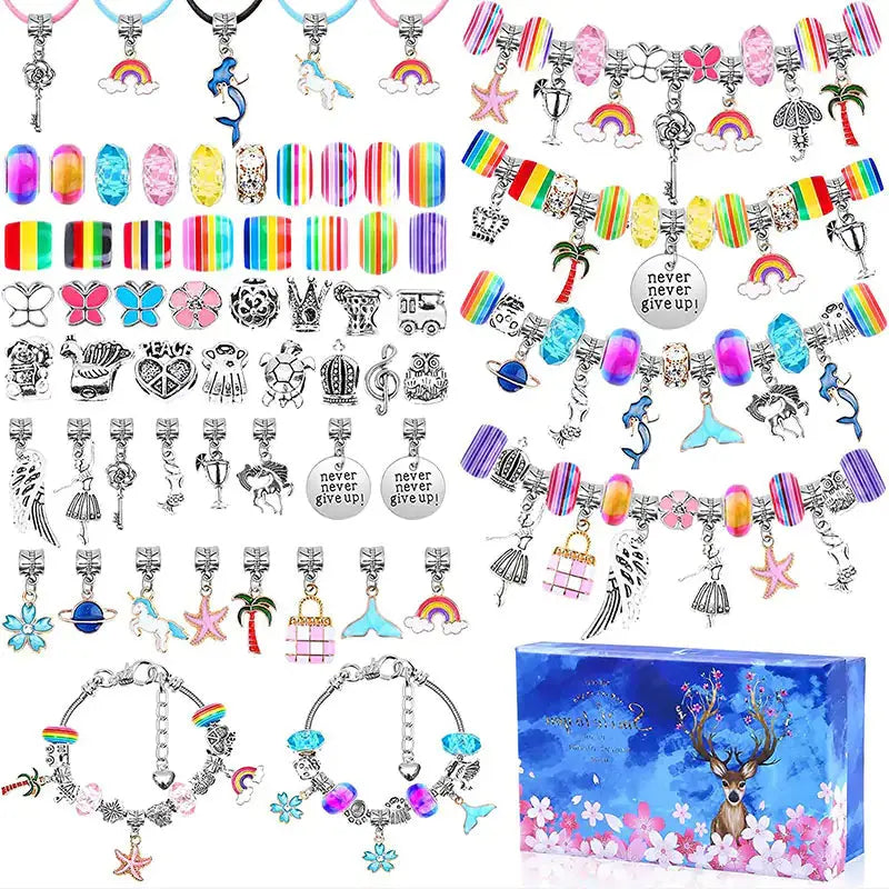 Kit de Charms de Joyería Navideña - Set DIY de 112 Piezas