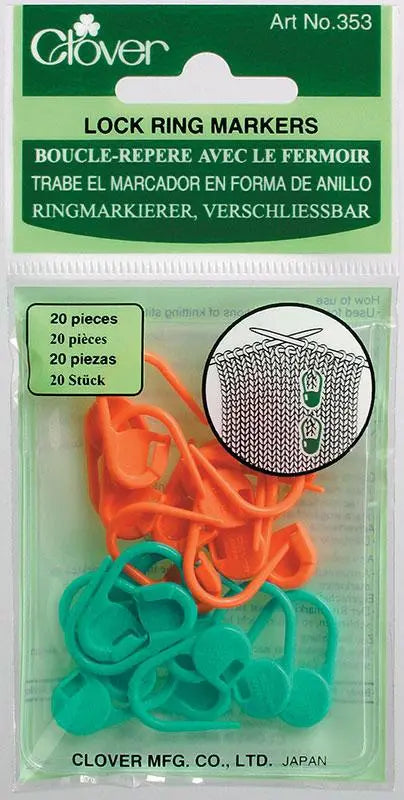 Clover Locking Stitch Markers - 20 Count Set