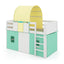 Twin Size Loft Bed Playhouse with Tower Tent - Turquoise