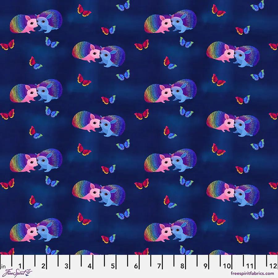 Tela de Algodón Azul Marino Love Bright - 44"/45" por Yarda