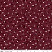 Tissu en coton Ditsy Maroon Love You Always - 43"/44" par yard