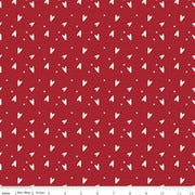 Tissu en coton rouge à cœurs Love You Always - 43"/44" par yard