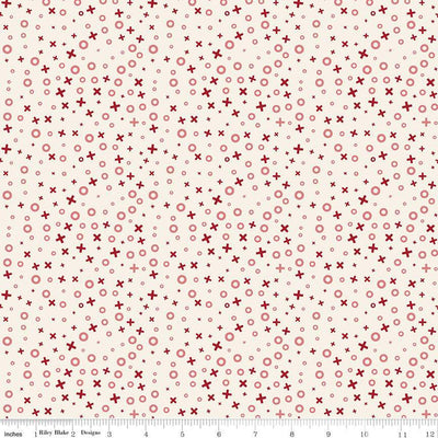 Love You Always XOs Cream Cotton Fabric - 43"/44" Per Yard