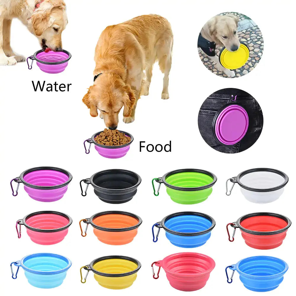 Cuenco de Silicona Portátil para Mascotas de Viaje