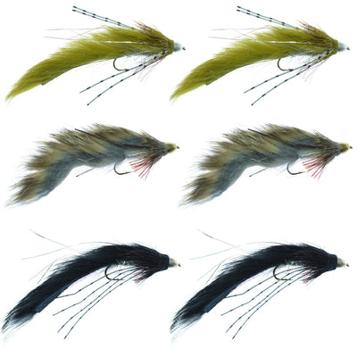 Muddy Buddy Zuddler Cone Head Streamer Fly Assortment - Premium Collection for Bass and Trout Fishing - 6 Size 4 Flies - Korvel