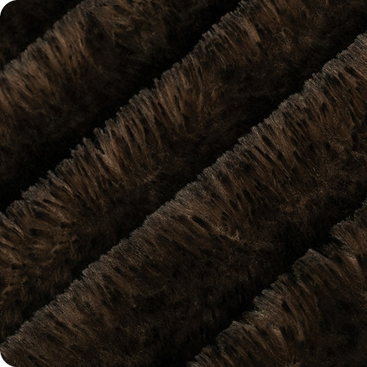 Luxe Cuddle Arctic Fox Black Coffee Fabric per Yard