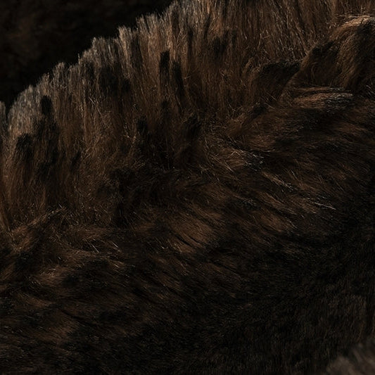 Luxe Cuddle Arctic Fox Black Coffee Fabric per Yard