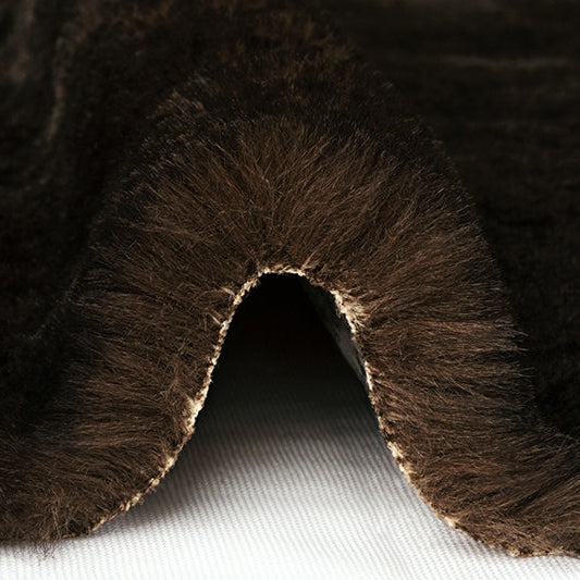Luxe Cuddle Arctic Fox Black Coffee Fabric per Yard