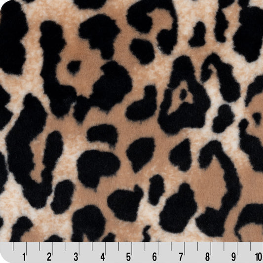 Tela de felpa Tan Luxe Cuddle Bunny Jungle Cat - 58"/60" por yarda