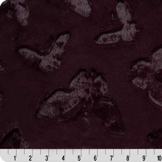 Tela Luxe Cuddle Butterfly Cereza Negra - 58" de Ancho