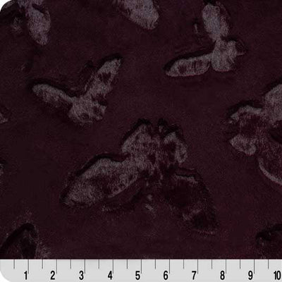 Luxe Cuddle Butterfly Black Cherry Fabric - 58" Width
