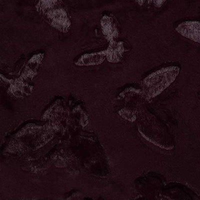 Luxe Cuddle Butterfly Black Cherry Fabric - 58" Width
