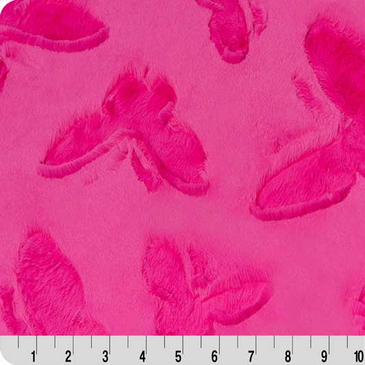 Luxe Cuddle Butterfly Think Pink Fabric - 58" Wide