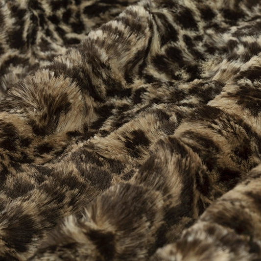 Chocolate Luxe Cuddle Cheetah Fabric - 58"/60" per Yard