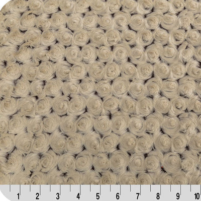 Tissu Luxe Cuddle Rose Givré Marron/Beige - 58" de Largeur
