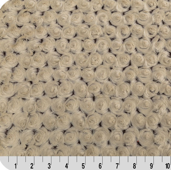 Tissu Luxe Cuddle Rose Givré Marron/Beige - 58" de Largeur