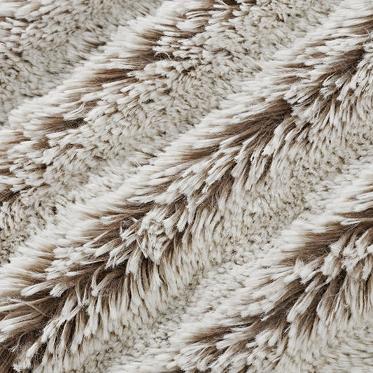 Tissu Luxe Cuddle Frosted Shaggy Cocoa/Neige - 58"/60" par yard