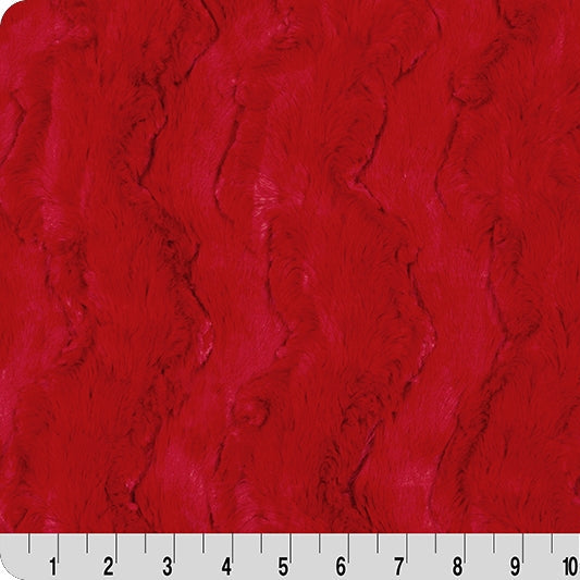 Tissu Luxe Cuddle Glacier Cardinal - 58" de large