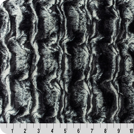 Tissu Luxe Cuddle Lapin Ivoire/Noir - 58"/60" par Yard