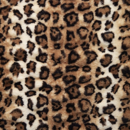 Camel/Black Luxe Cuddle Milan Bobcat Fabric - 58"/60" per Yard