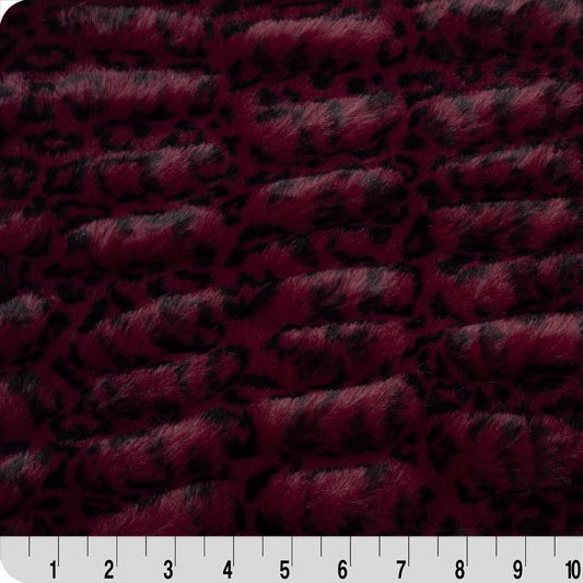 Merlot Luxe Cuddle Milan Cheetah Fabric per Yard