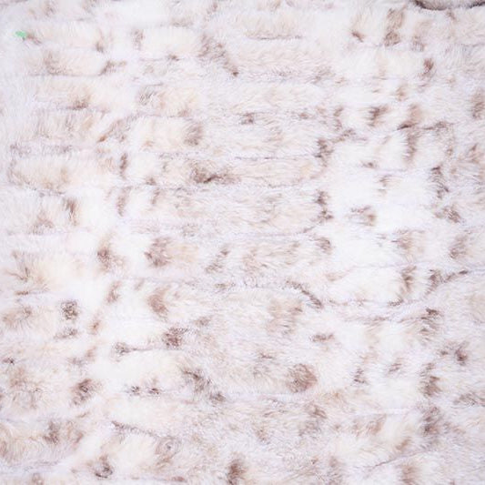 Natural Taupe Luxe Cuddle Milan Lynx Fabric per Yard
