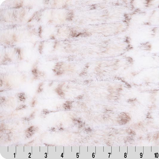 Natural Taupe Luxe Cuddle Milan Lynx Fabric per Yard