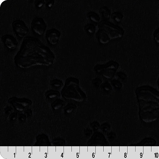 Luxe Cuddle Paws Black Fabric - 58" to 60" per Yard