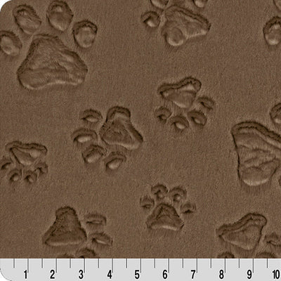 Tela Luxe Cuddle Paws Truffle - 58" de ancho