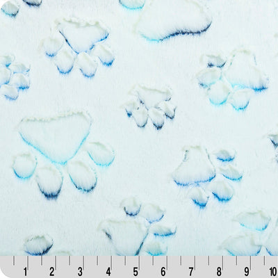 Tela Luxe Cuddle Prism Paws Azul Náutico - 58"