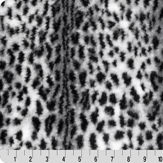 Snow/Black Luxe Cuddle Savanna Fabric - Premium Plush
