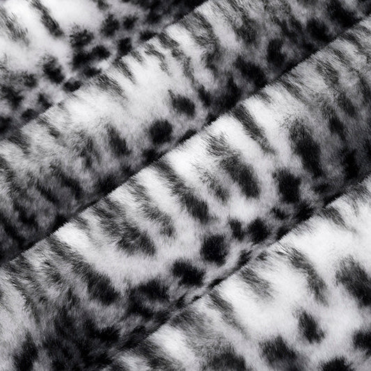 Snow/Black Luxe Cuddle Savanna Fabric - Premium Plush